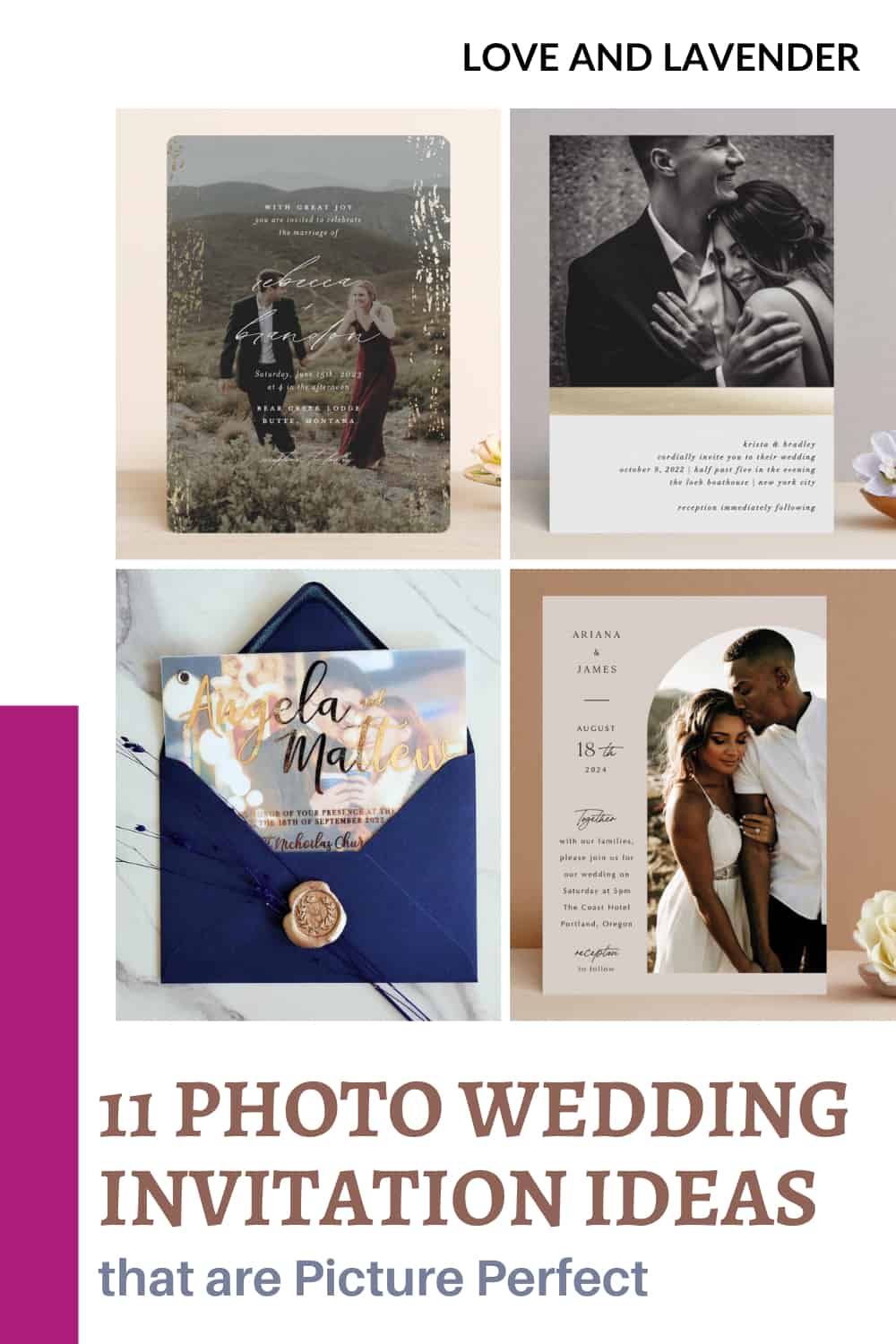 11 Photo Wedding Invitation Ideas - Pinterest pin