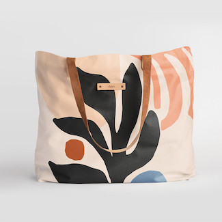 Abstract Flora Carry-All Slouch Tote