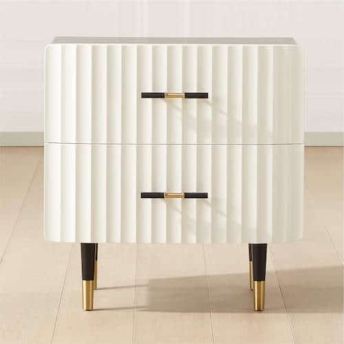 CRIMPED WHITE NIGHTSTAND