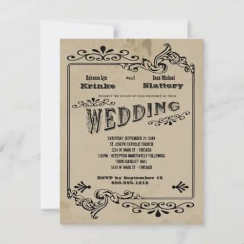 Old West Customizable Wedding Invite