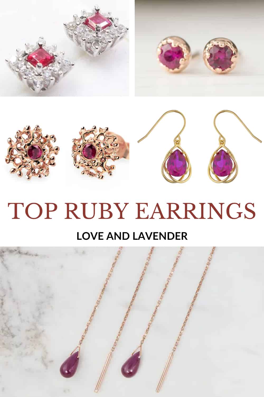Pinterest pin -Top Ruby Earrings