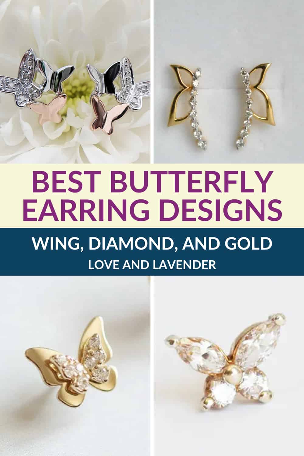 Pinterest pin - Best Butterfly Earring Designs