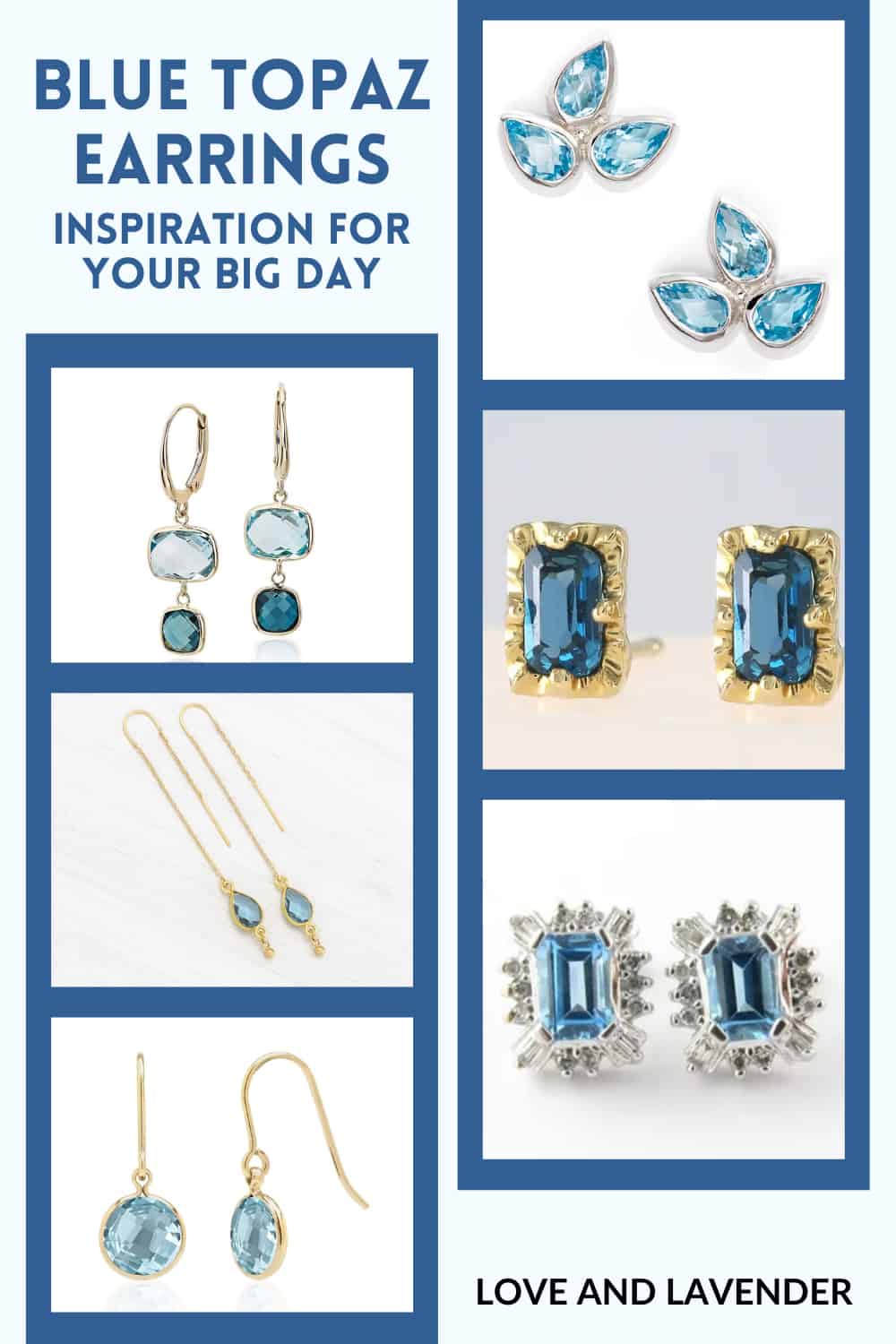 Pinterest pin - Top Blue Topaz Earrings