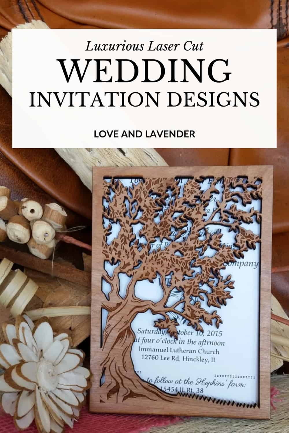 Pinterest pin - Laser Cut Wedding Invitation Designs