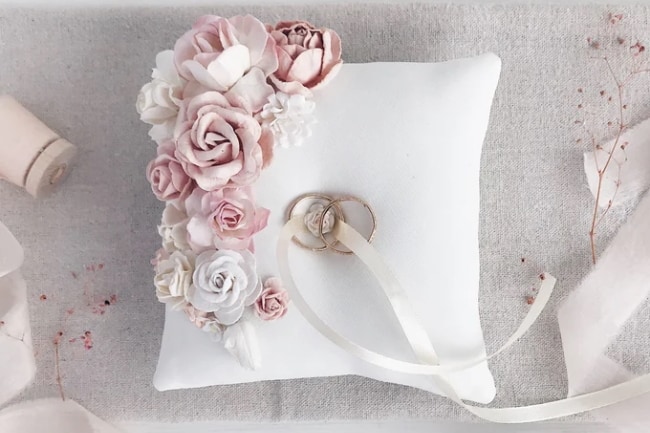 floral ring bearer pillow