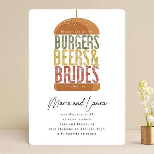 Burgers, Beers, Brides Invitations