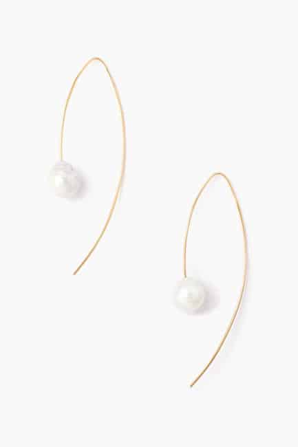 Floating Pearl Drop Thread Thru Earrings
