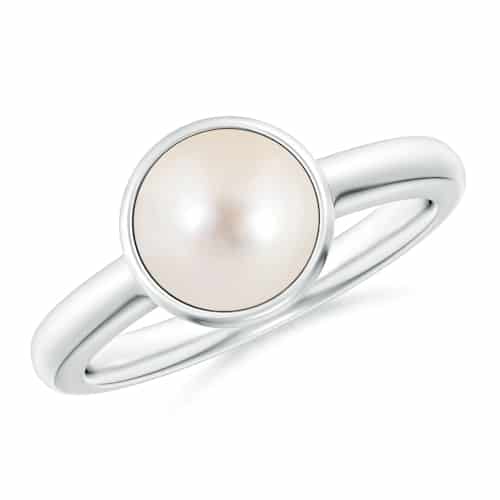White Gold Mabe Pearl Ring