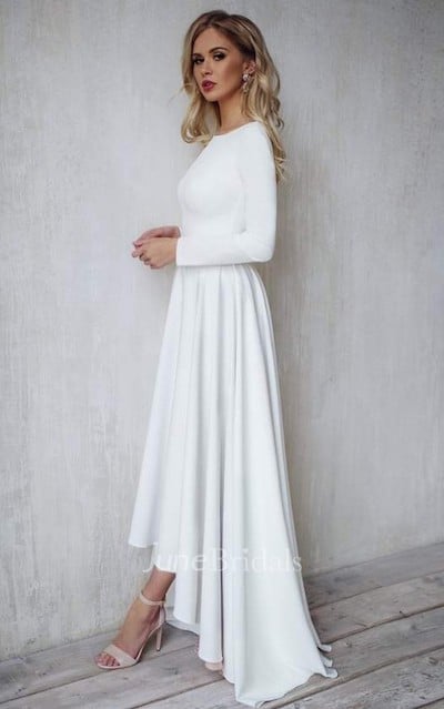 Modern A-Line High-Low Wedding Dress