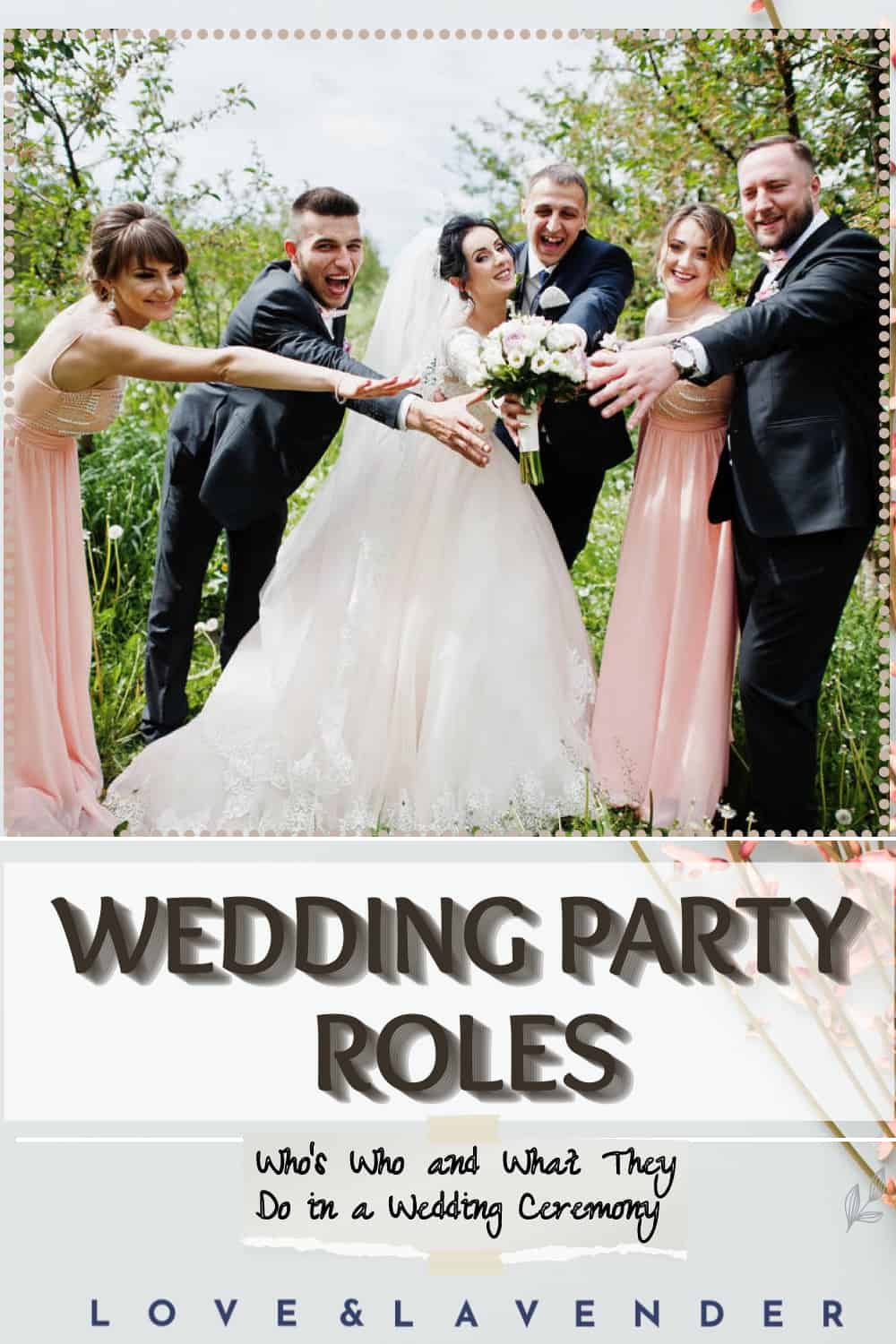 Pinterest pin - Wedding Party Roles