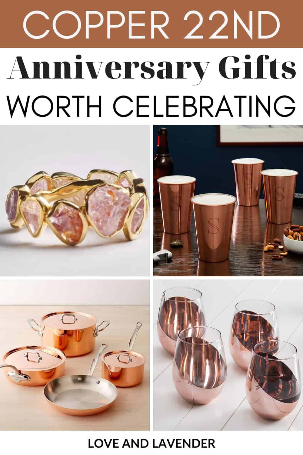 Pinterest pin - 22 Copper 22nd Anniversary Gifts