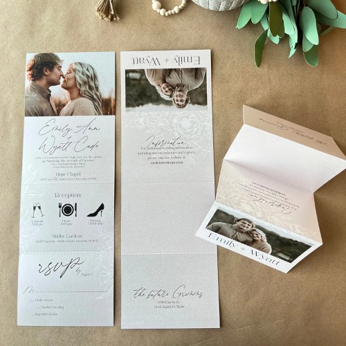 Elegant Pearl Folded Wedding Invitations
