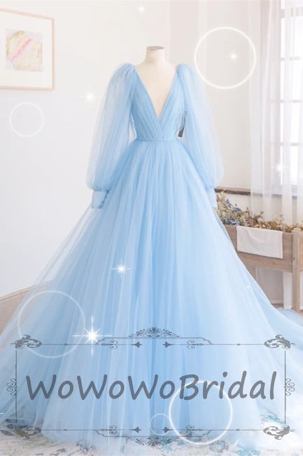 Light Blue Bridal Wedding Dress