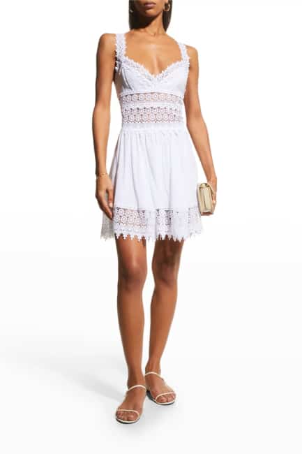 Marylin Embroidered Lace Mini Dress