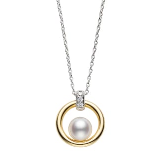 Pearl & Diamond Pendant Necklace