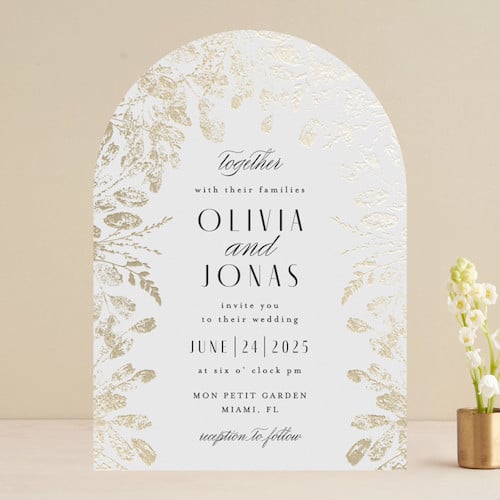 Stamped Florals Wedding Invitations