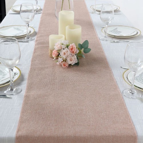 Dusty Rose Boho Chic Rustic Table Runner