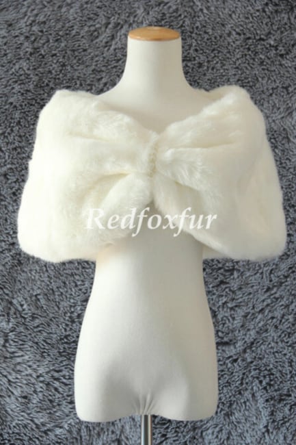 Faux Fox Fur Bridal Wrap