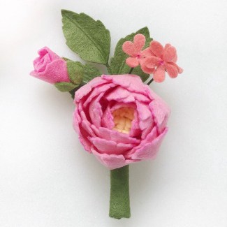 Felted Pink Boutonniere