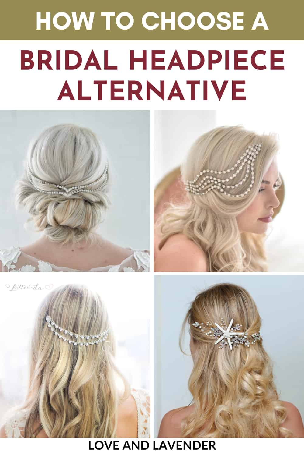 Pinterest pin - 16 Stunning Bridal Headpiece Alternatives