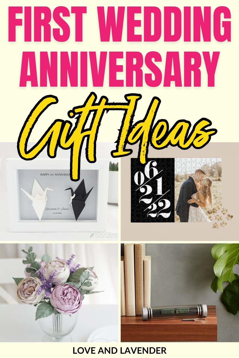 One year down and a lifetime to go! Congrats on making it through your first year of marriage. If you're stuck on what to get your spouse for your first anniversary, check out this list of thoughtful and budget-friendly gift ideas.
