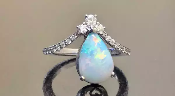Pear Shaped Opal Engagement Ring