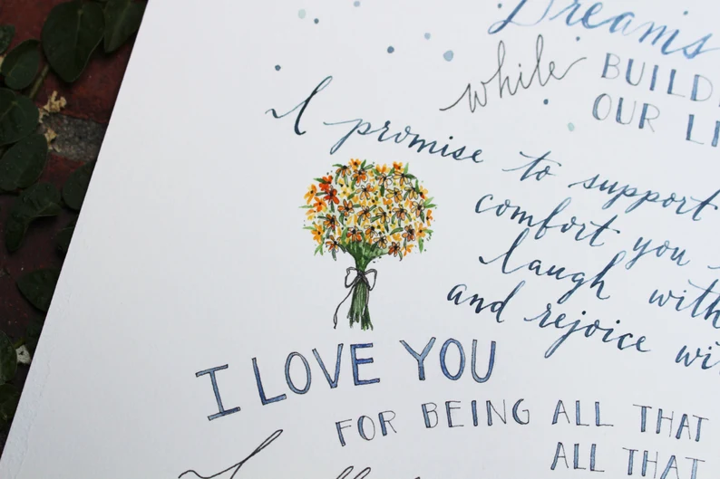 Personalized Wedding Vow Art