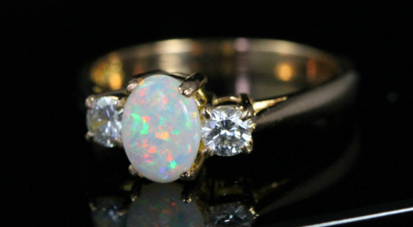 Three Stone Opal Ring