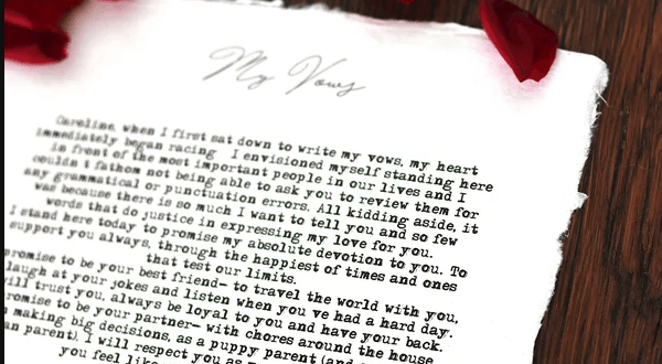 Typewriter Wedding Vow Print
