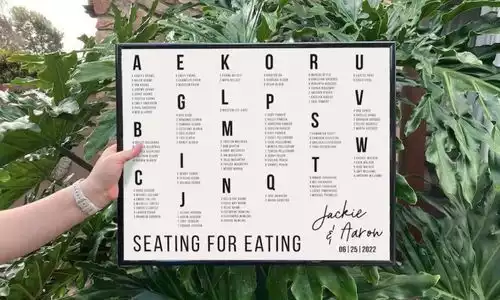 Alphabet Wedding Seating Chart