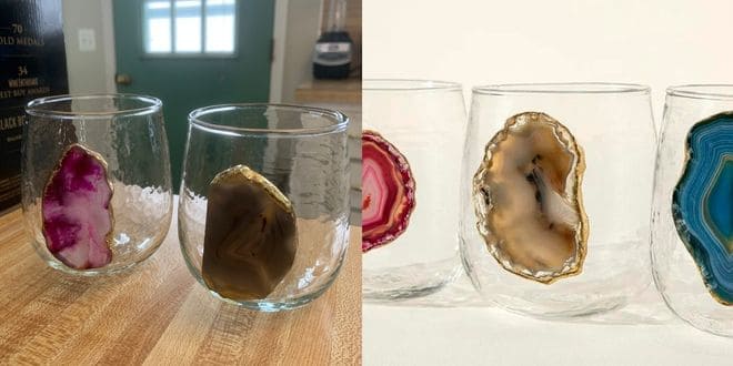 Handmade Geode Wine Glasses