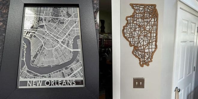 11th Anniversary [Steel] - Laser Cut City Map Wall Art