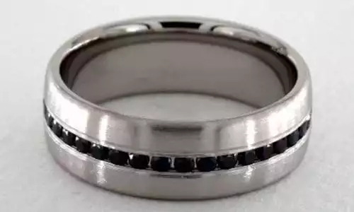 Channel Set Black Diamond Ring