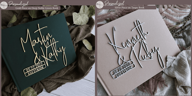 Raised Lettering Personalized Guest Book