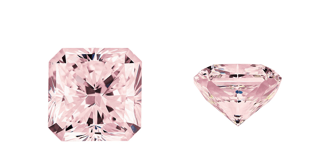 2.03-Carat Purple-pink Radiant Cut Diamond