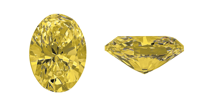 2.07-Carat Yellow Oval Diamond