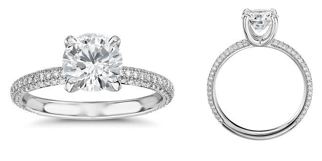 The Gallery Collection™ Rolled Micropavé Diamond Engagement Ring