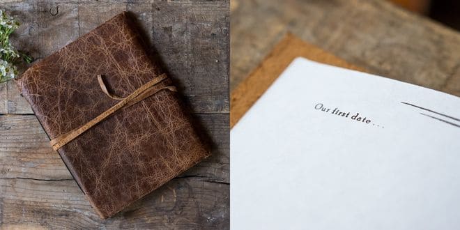 Leather Bound Guest Book With Prompts