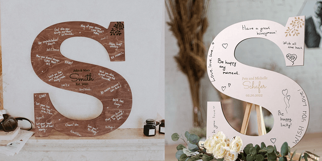 Personalized Letter Wedding Guest Sign Board