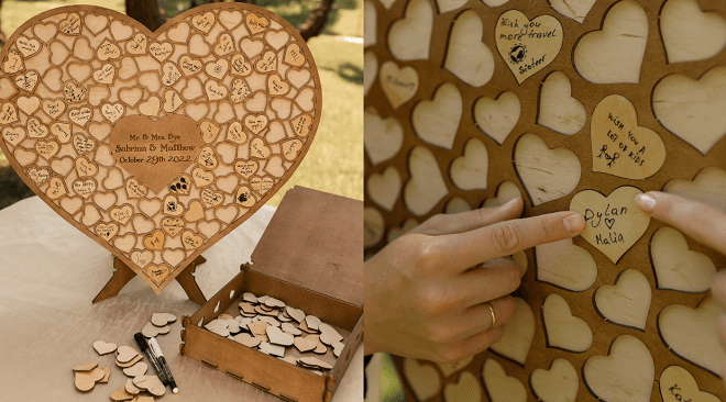 Personalized Wood Heart Guestbook Puzzle