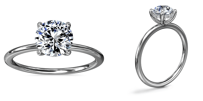Solitaire Plus Hidden Halo Diamond Engagement Ring