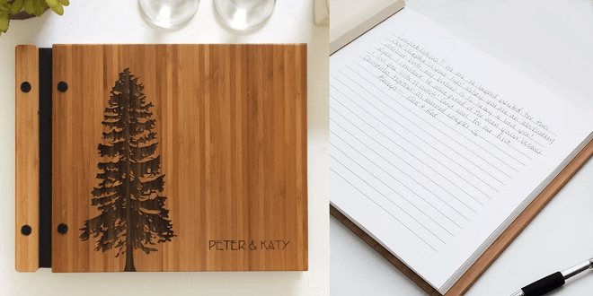Wooden Pine Tree Guest Book