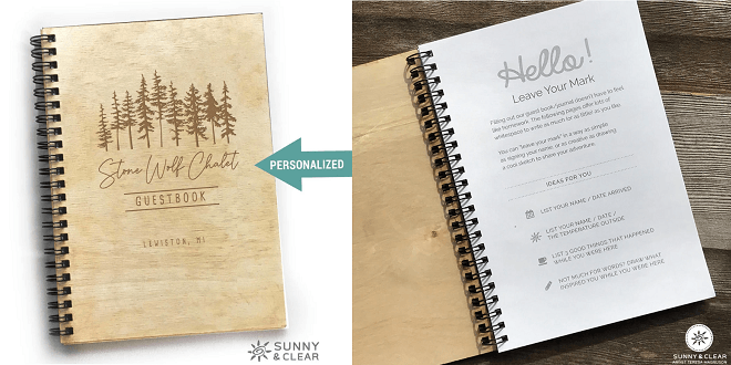 Wooden Pine Trees Guest Book