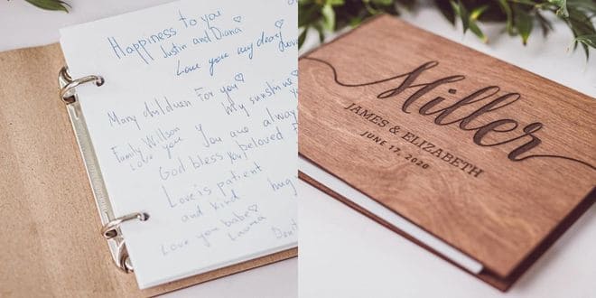 Wooden Rustic Engraved Guest Book
