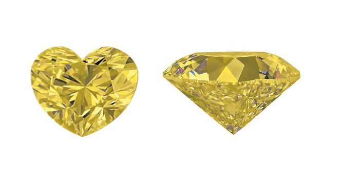 0.53-Carat Yellow Heart Shaped Diamond