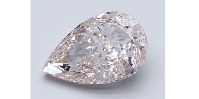 1.50-Carat Light Orangy Pink Pear Shaped Diamond
