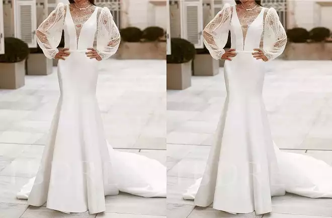 High Neck Long Sleeve Gown