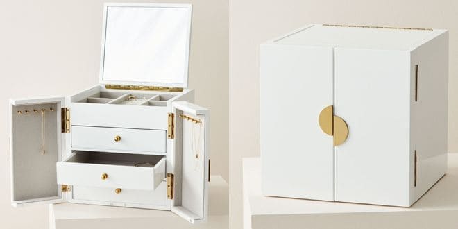 Modern White Lacquer Jewelry Box