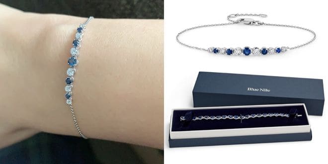 Sapphire and Diamond Curve Bracelet