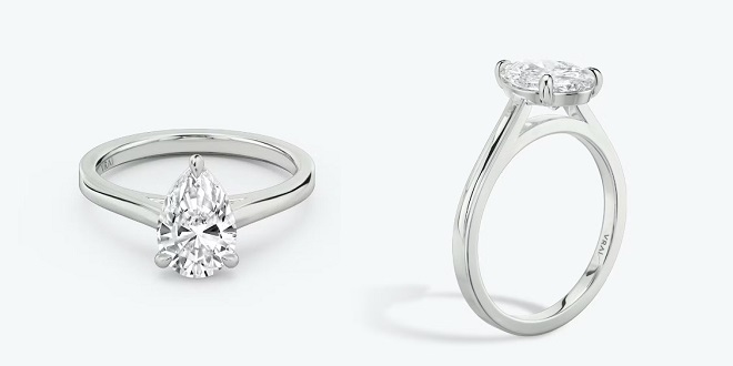 Cathedral Pear Cut Solitaire Promise Ring